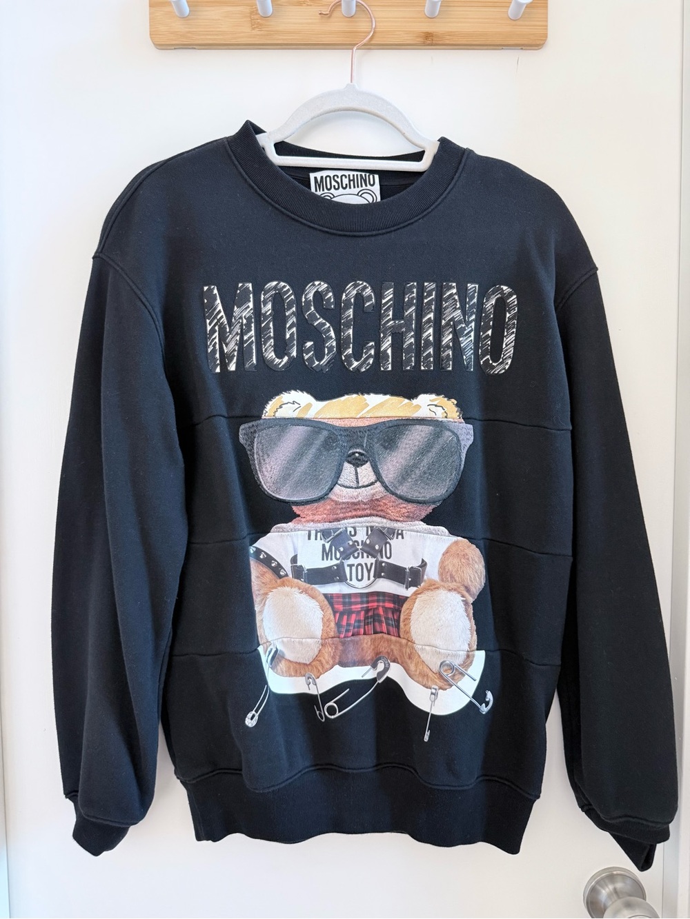 Authentic Moschino Women’s Black Teddy Logo Sweatshirt